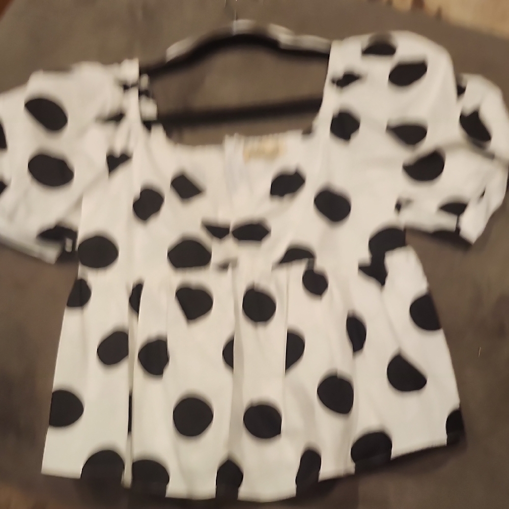 Polka Dot Blouse - Black and White